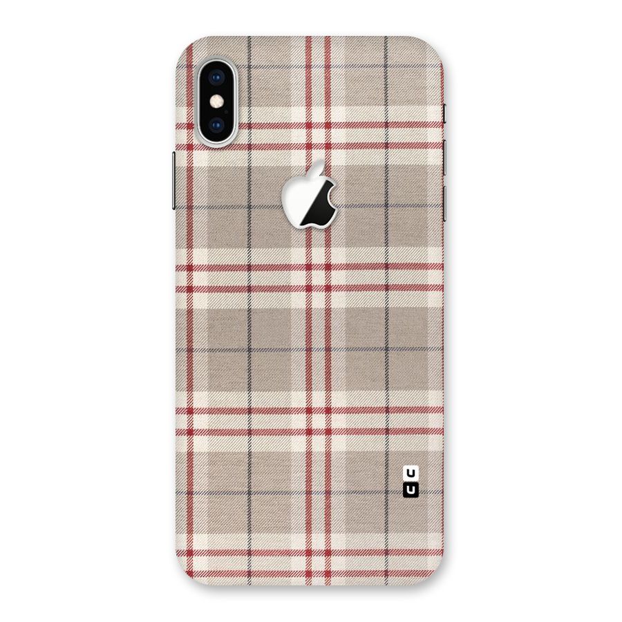 Beige Red Check Back Case for iPhone XS Max Apple Cut