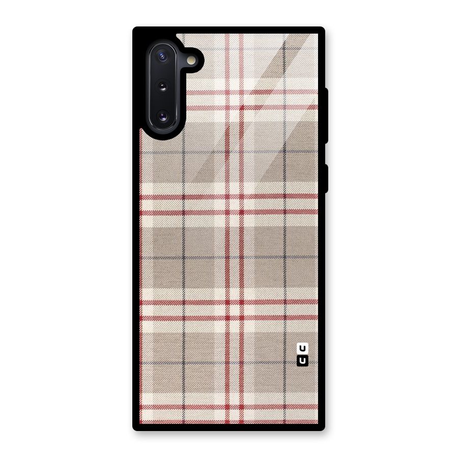 Beige Red Check Glass Back Case for Galaxy Note 10