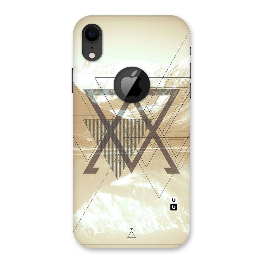 Beige View Back Case for iPhone XR Logo Cut