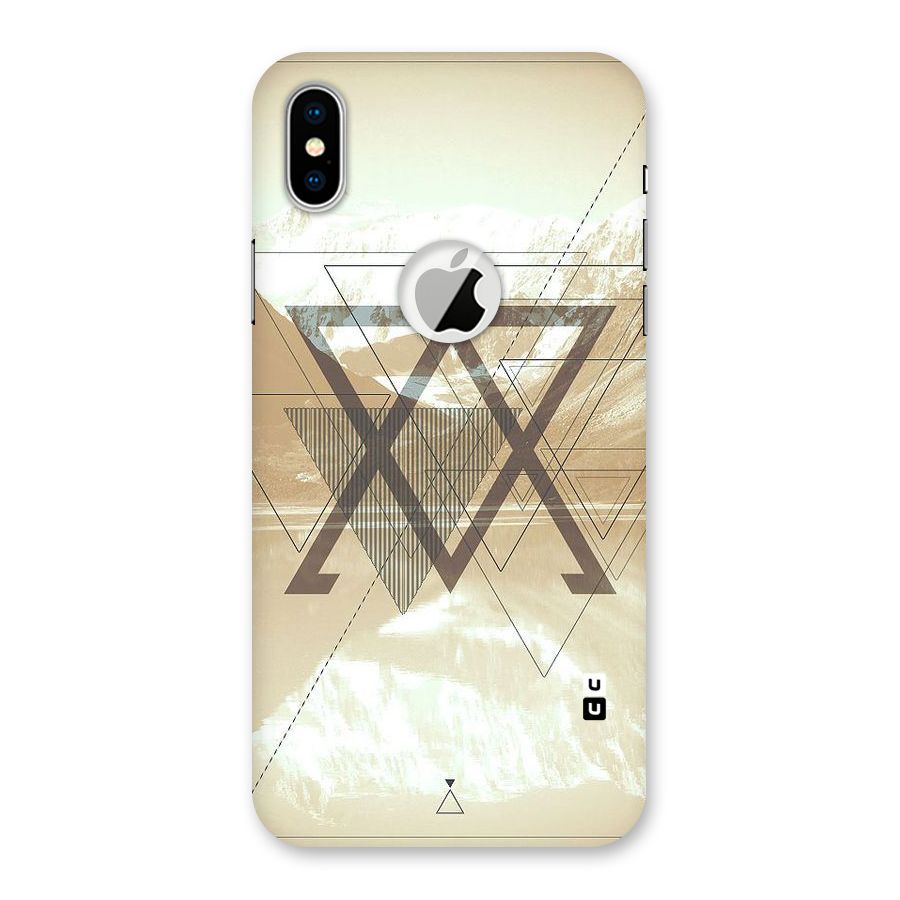 Beige View Back Case for iPhone X Logo Cut