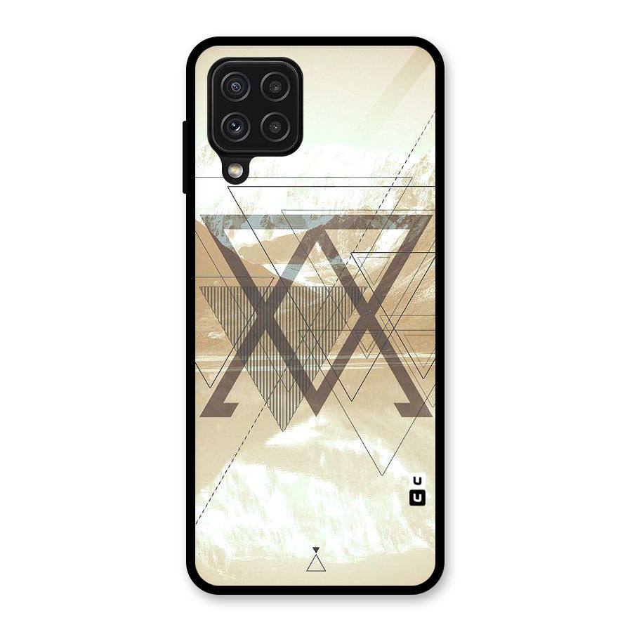 Beige View Glass Back Case for Galaxy A22 4G