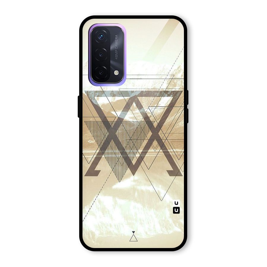Beige View Glass Back Case for Oppo A74 5G