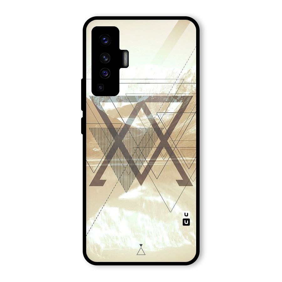 Beige View Glass Back Case for Vivo X50