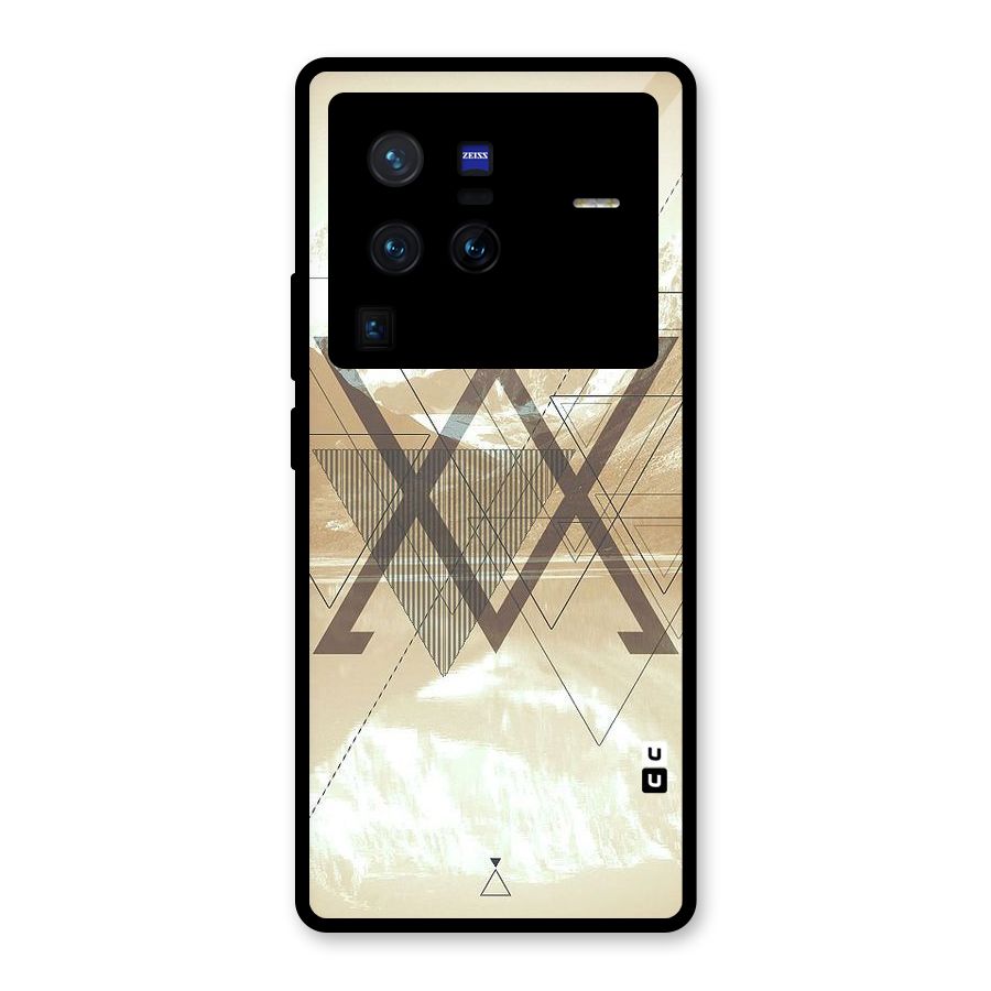 Beige View Glass Back Case for Vivo X80 Pro