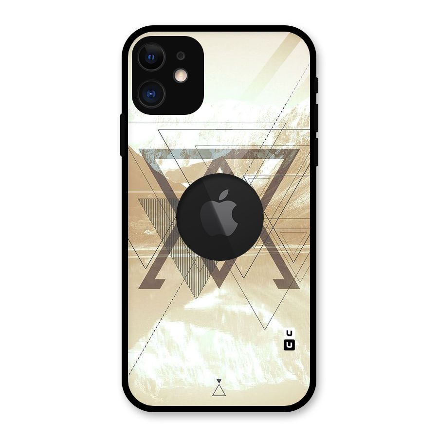 Beige View Glass Back Case for iPhone 11 Logo Cut