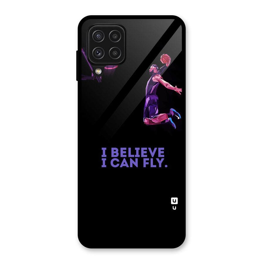 Believe And Fly Glass Back Case for Galaxy A22 4G