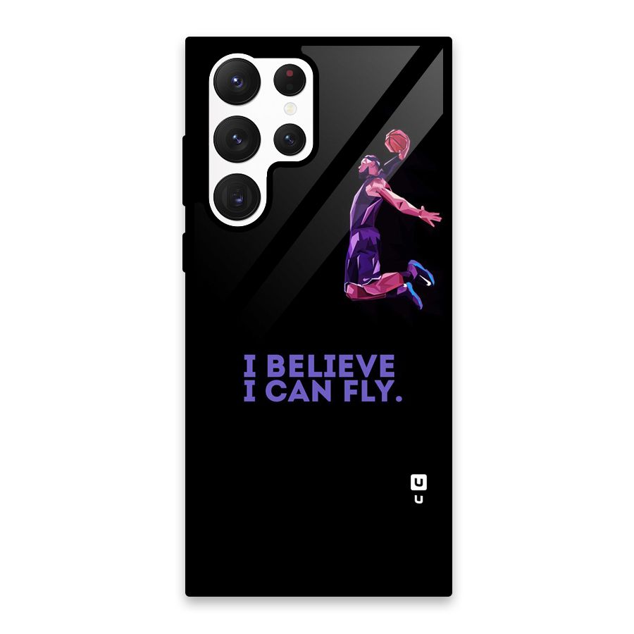 Believe And Fly Glass Back Case for Galaxy S22 Ultra 5G