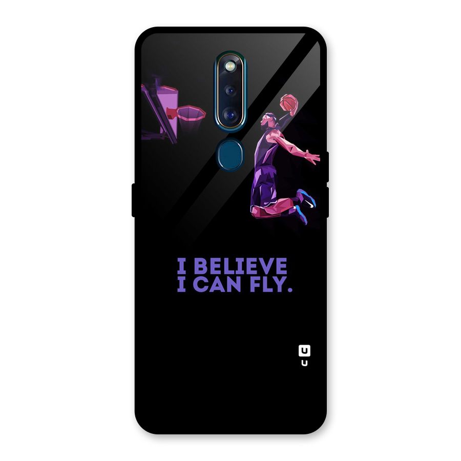 Believe And Fly Glass Back Case for Oppo F11 Pro
