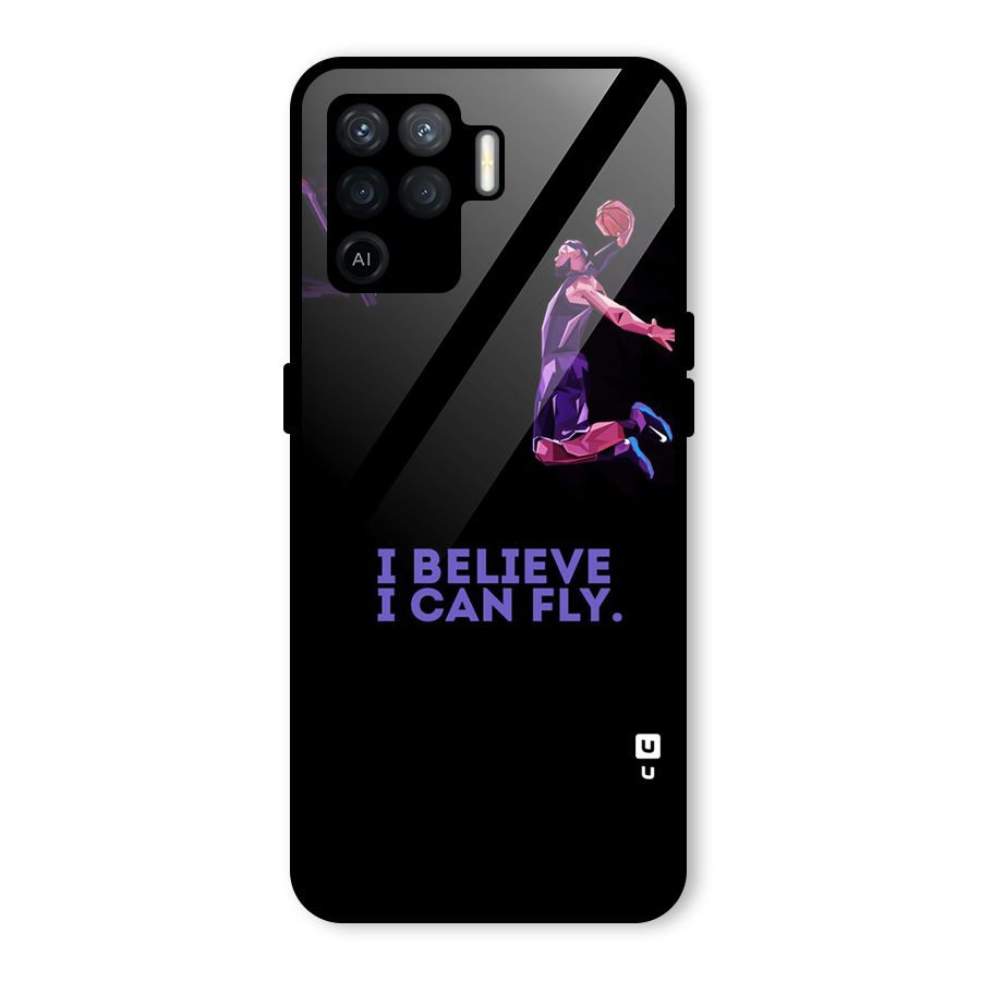Believe And Fly Glass Back Case for Oppo F19 Pro