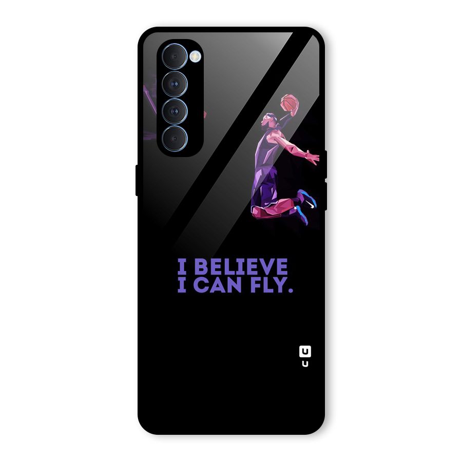 Believe And Fly Glass Back Case for Oppo Reno4 Pro