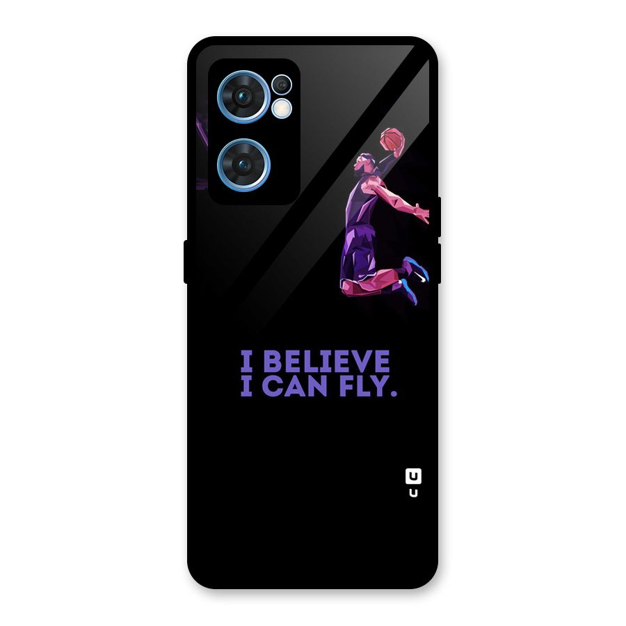 Believe And Fly Glass Back Case for Oppo Reno7 5G