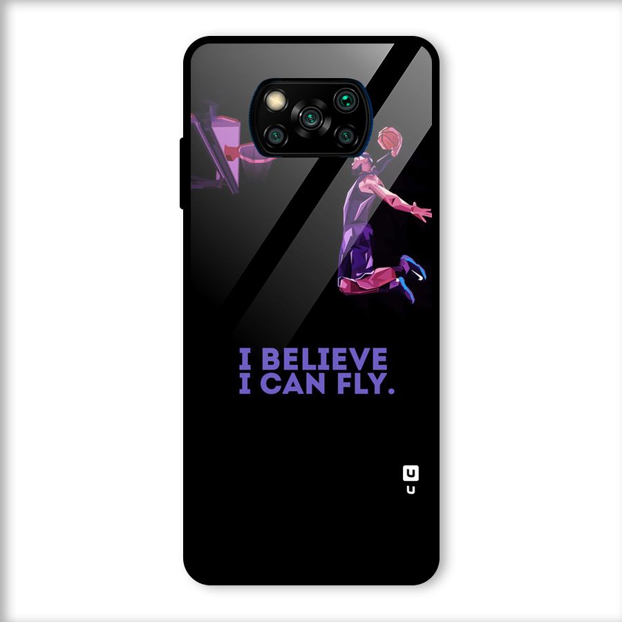 Believe And Fly Glass Back Case for Poco X3