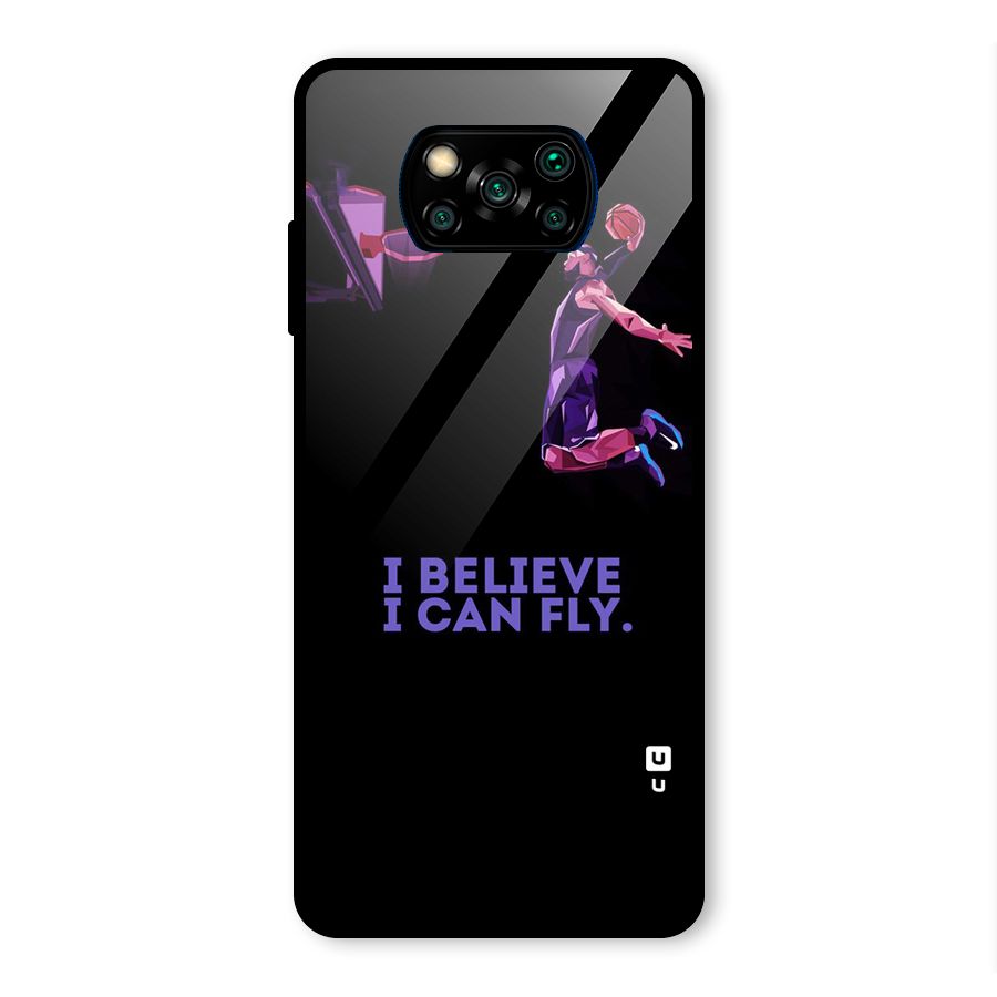 Believe And Fly Glass Back Case for Poco X3 Pro