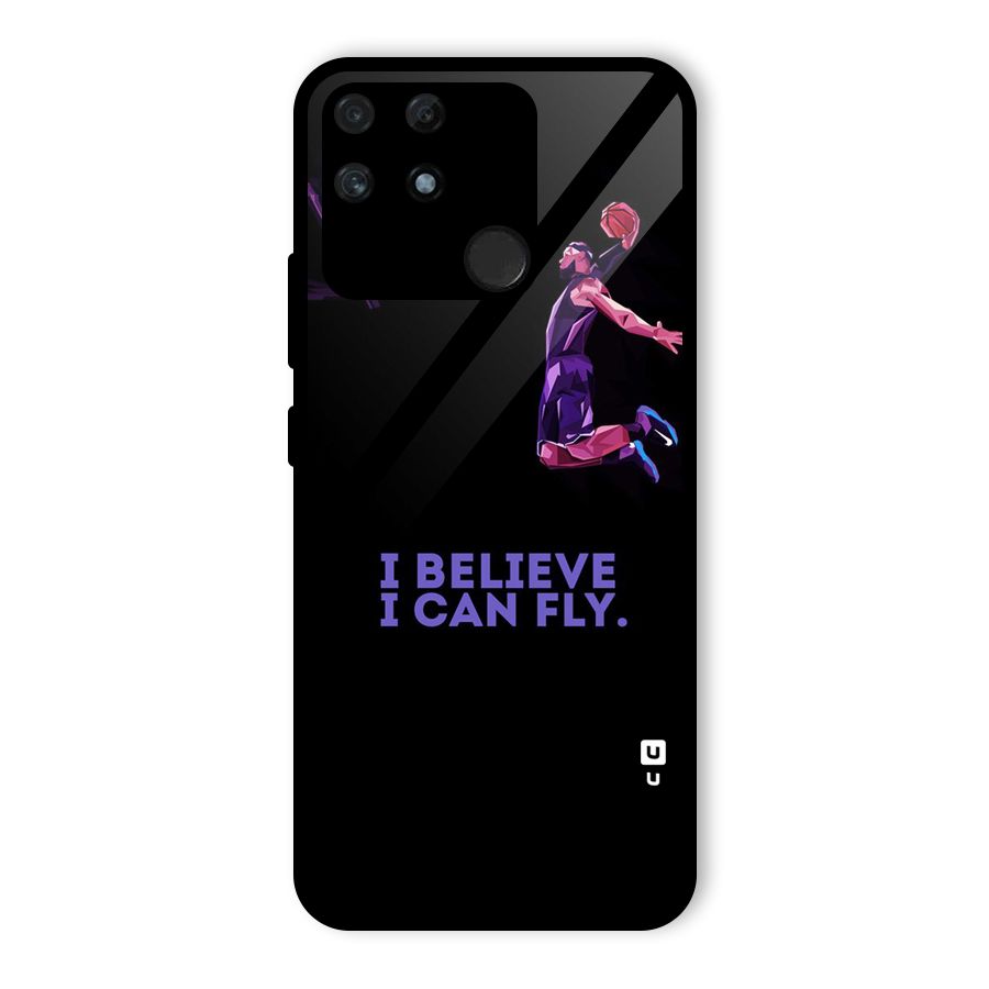 Believe And Fly Glass Back Case for Realme Narzo 50A