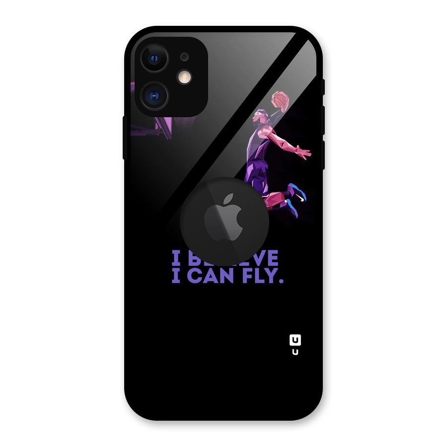 Believe And Fly Glass Back Case for iPhone 11 Logo Cut