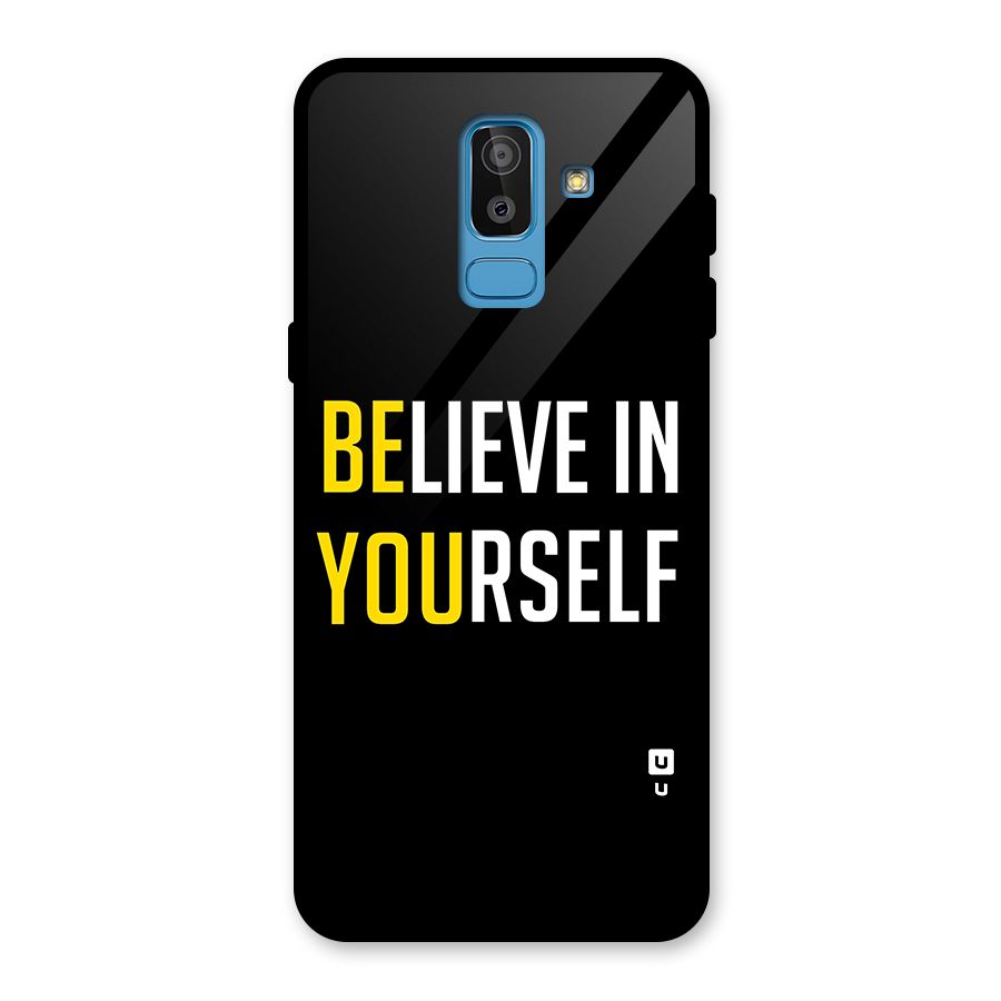 Believe In Yourself Black Glass Back Case for Galaxy J8