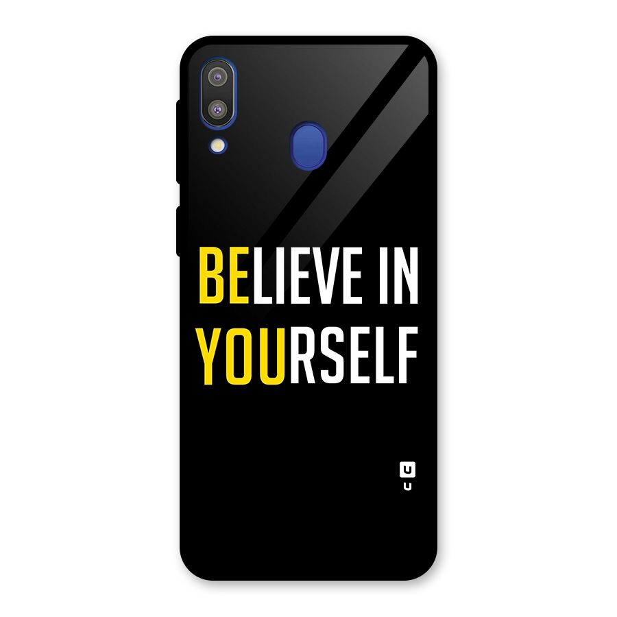 Believe In Yourself Black Glass Back Case for Galaxy M20