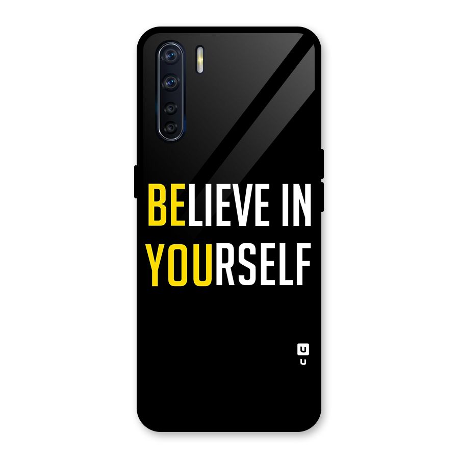 Believe In Yourself Black Glass Back Case for Oppo F15