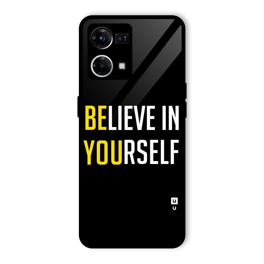 Believe In Yourself Black Glass Back Case for Oppo F21s Pro 4G