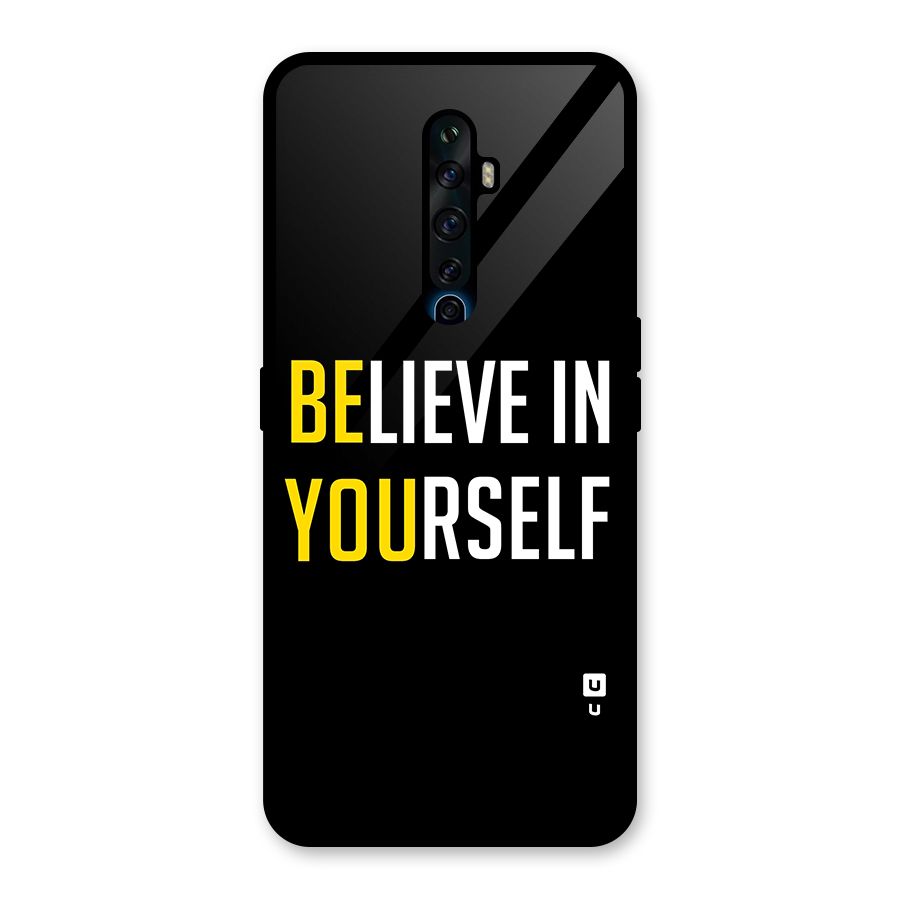 Believe In Yourself Black Glass Back Case for Oppo Reno2 Z