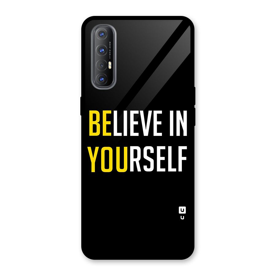 Believe In Yourself Black Glass Back Case for Oppo Reno3 Pro