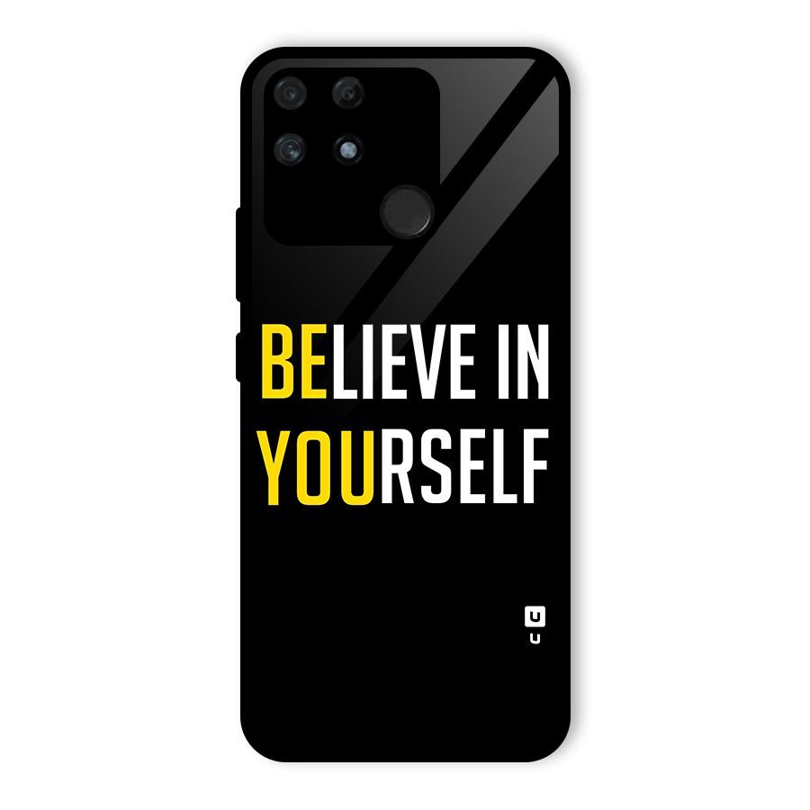 Believe In Yourself Black Glass Back Case for Realme Narzo 50A