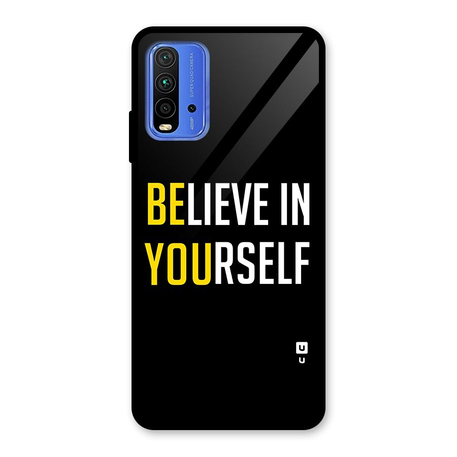 Believe In Yourself Black Glass Back Case for Redmi 9 Power