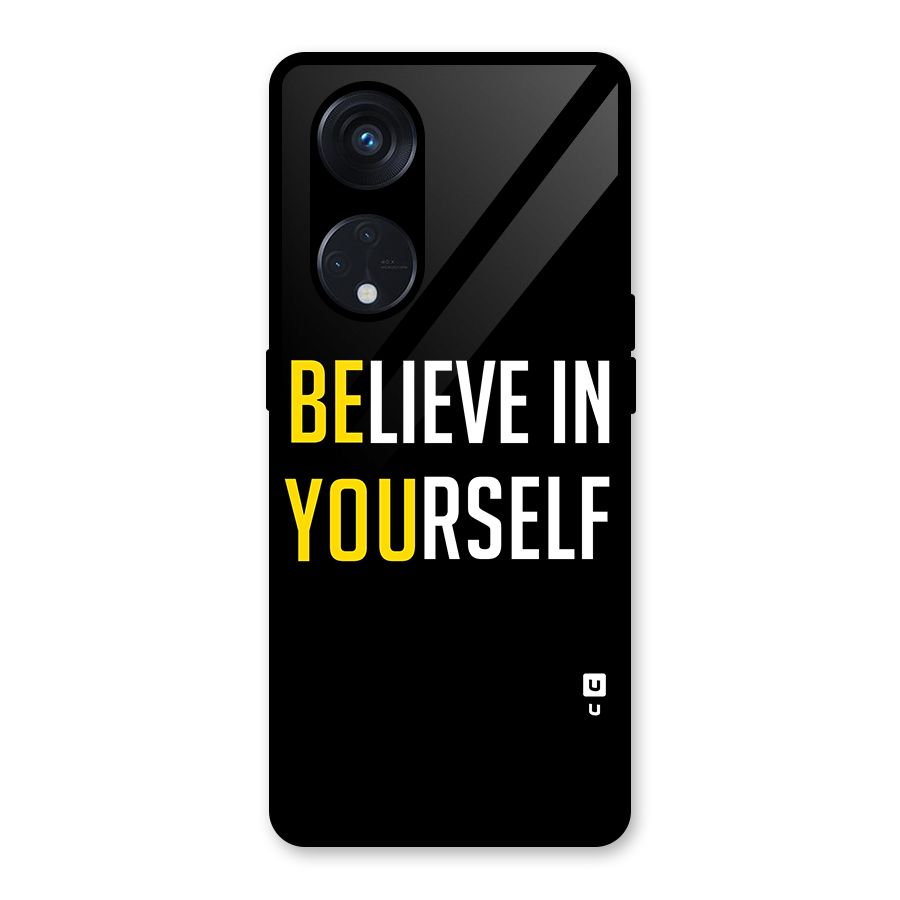 Believe In Yourself Black Glass Back Case for Reno8 T 5G