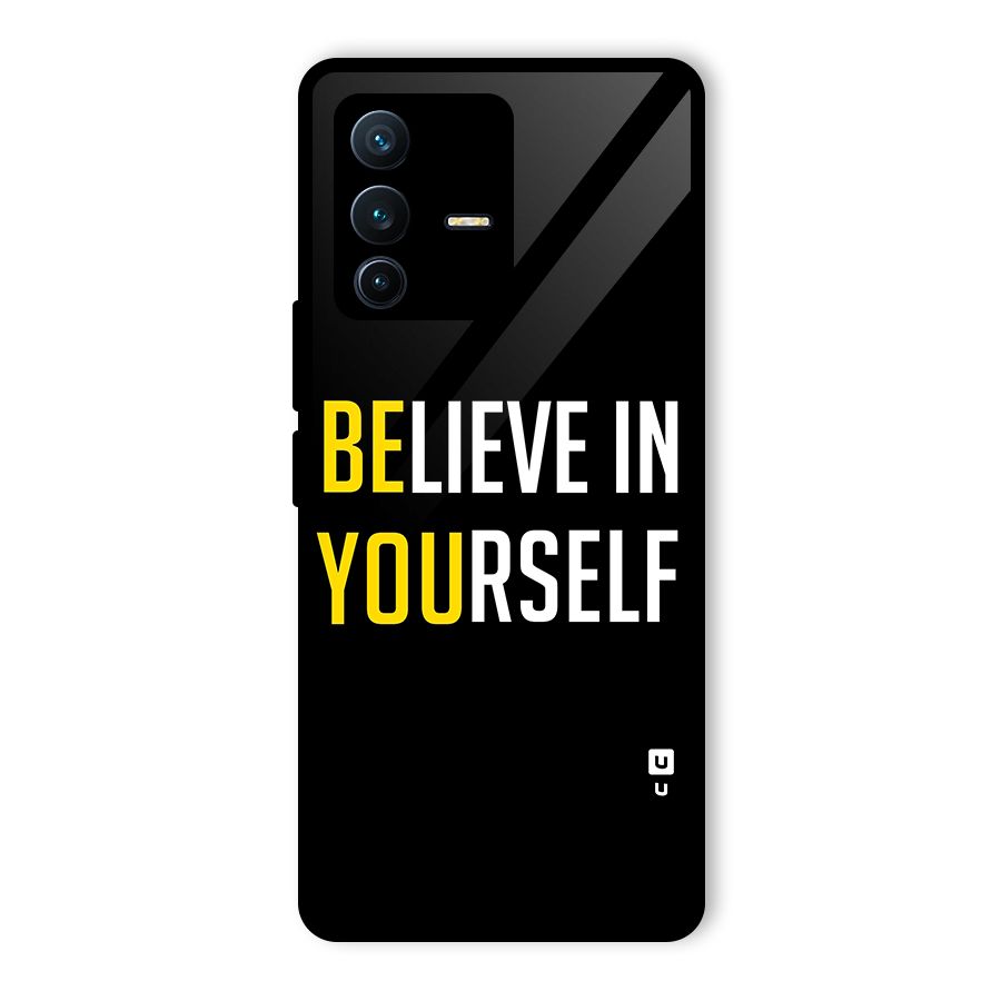 Believe In Yourself Black Glass Back Case for Vivo V23 Pro