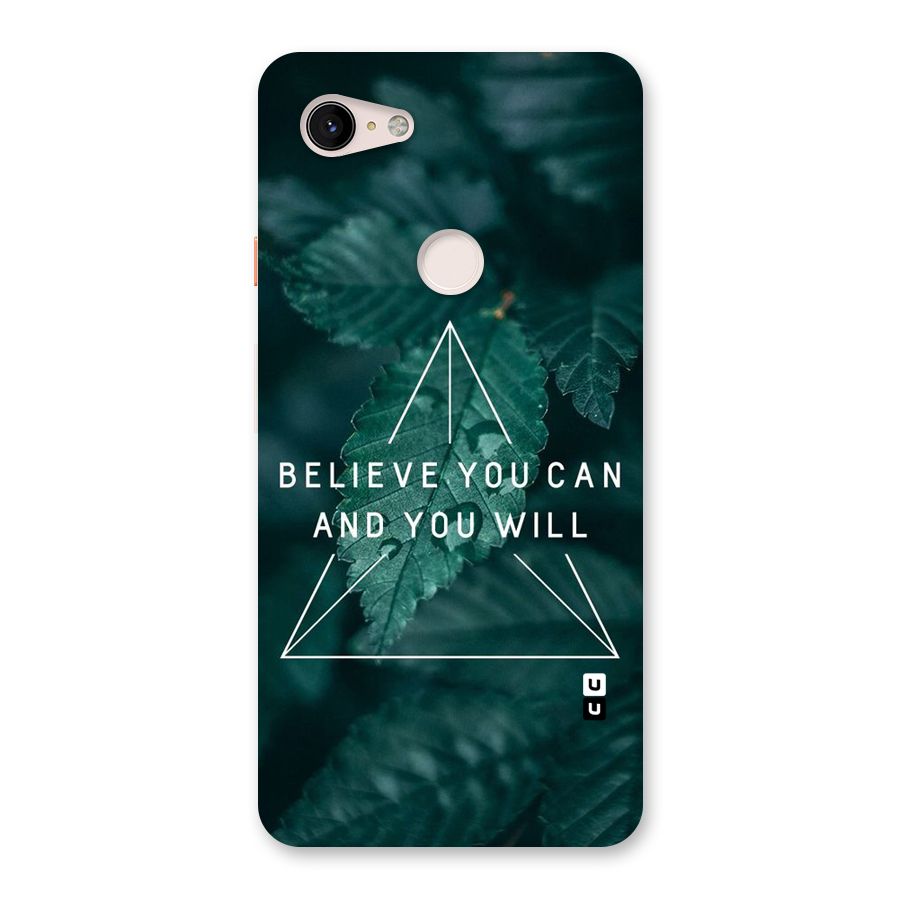 Believe You Can Motivation Back Case for Google Pixel 3 XL