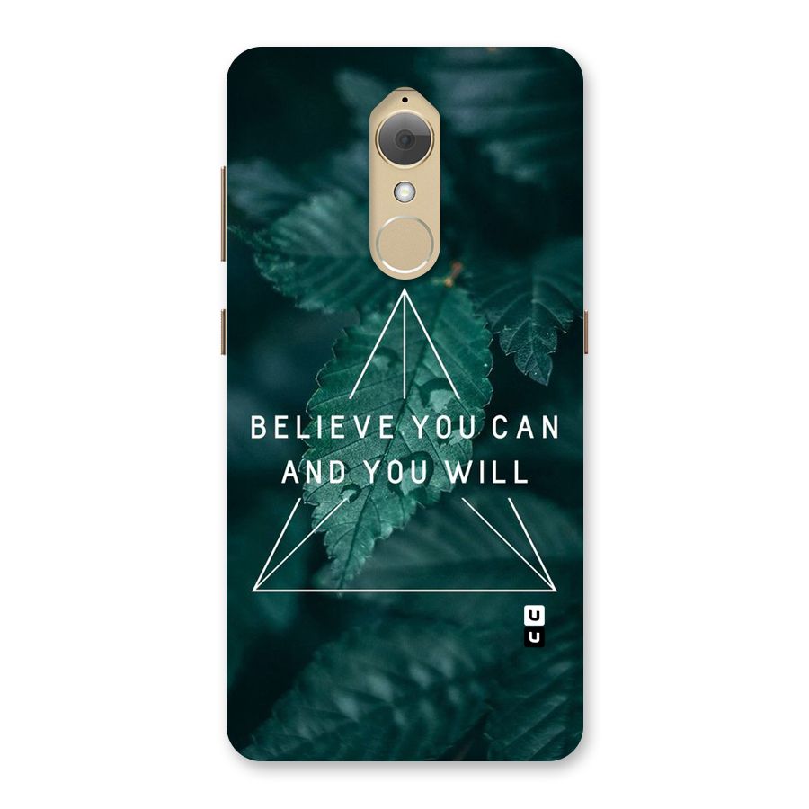 Believe You Can Motivation Back Case for Lenovo K8
