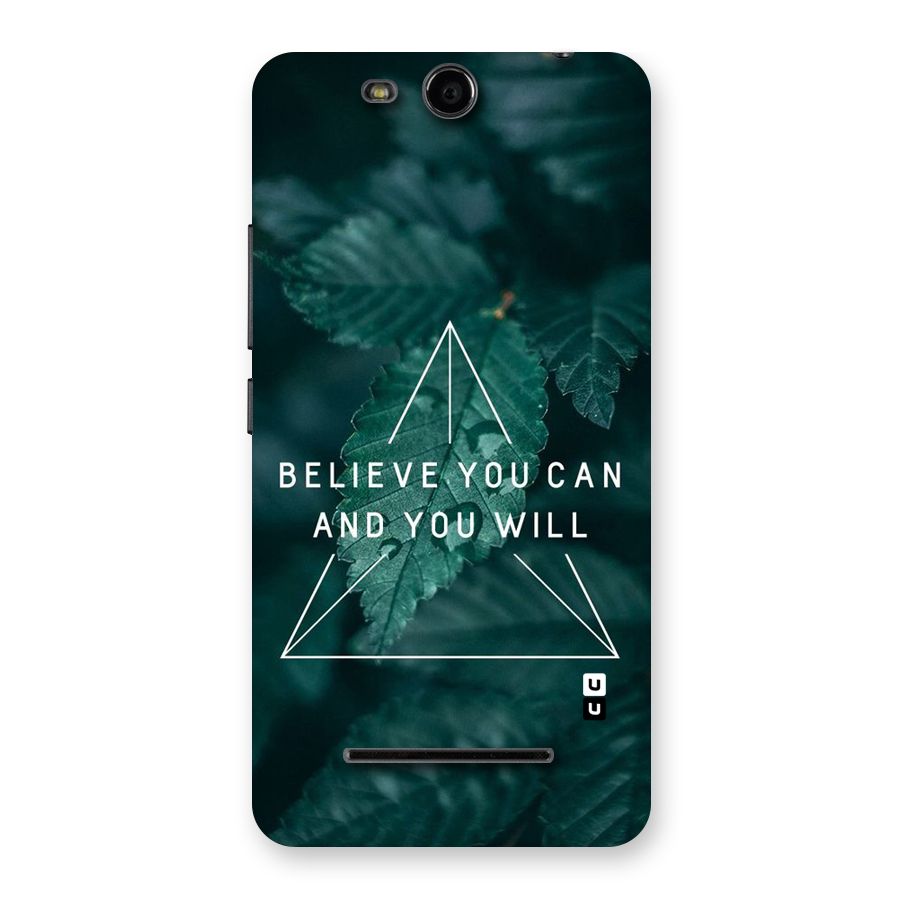 Believe You Can Motivation Back Case for Micromax Canvas Juice 3 Q392