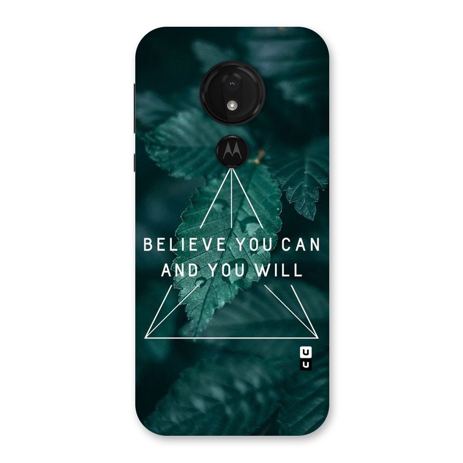 Believe You Can Motivation Back Case for Moto G7 Power