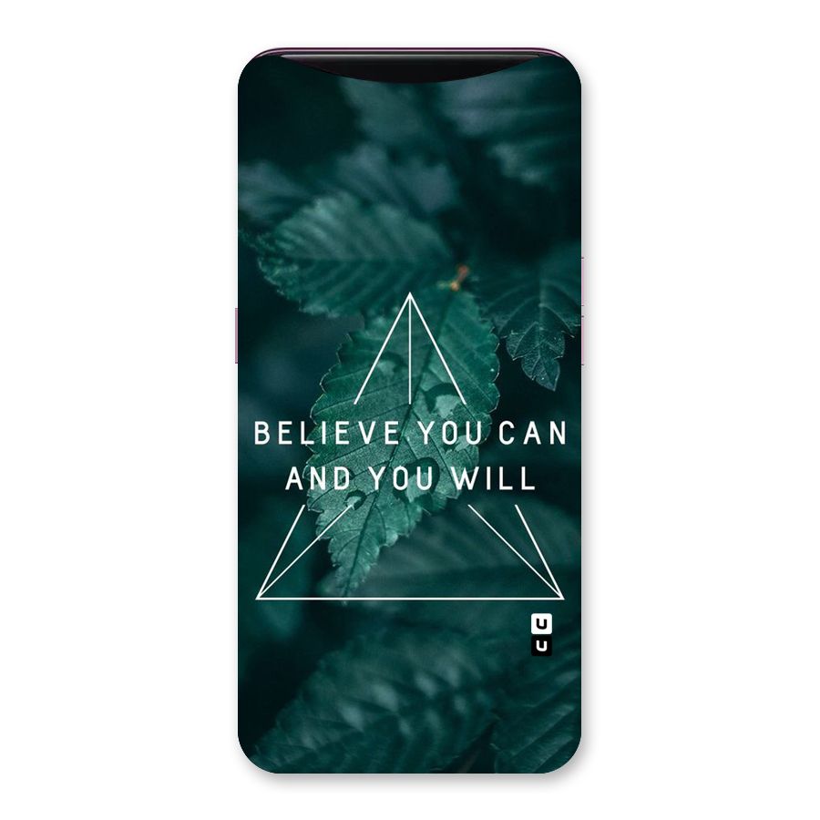 Believe You Can Motivation Back Case for Oppo Find X