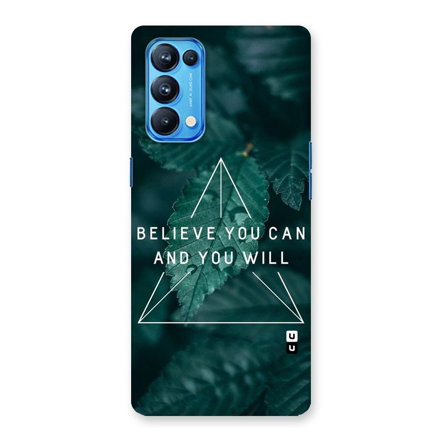 Believe You Can Motivation Back Case for Oppo Reno5 Pro 5G