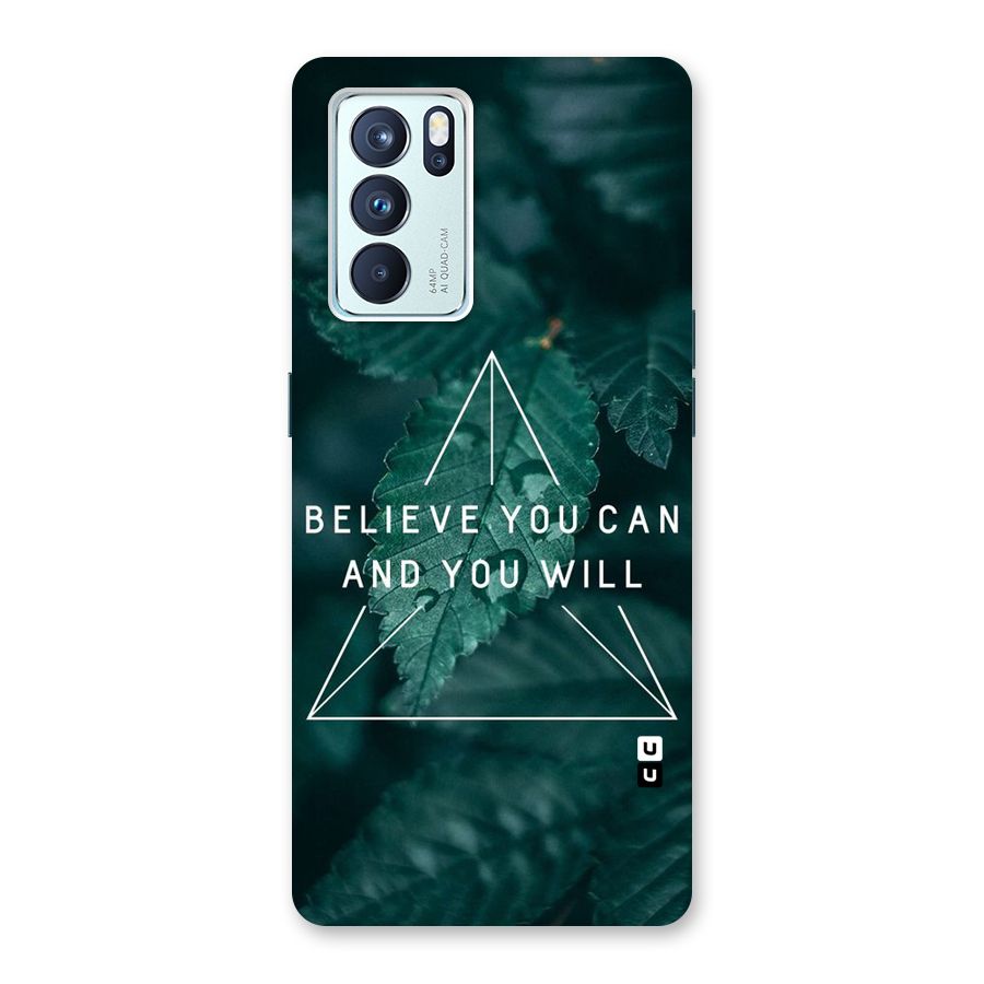 Believe You Can Motivation Back Case for Oppo Reno6 Pro 5G