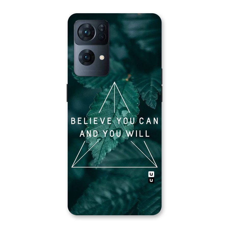 Believe You Can Motivation Back Case for Oppo Reno7 Pro 5G