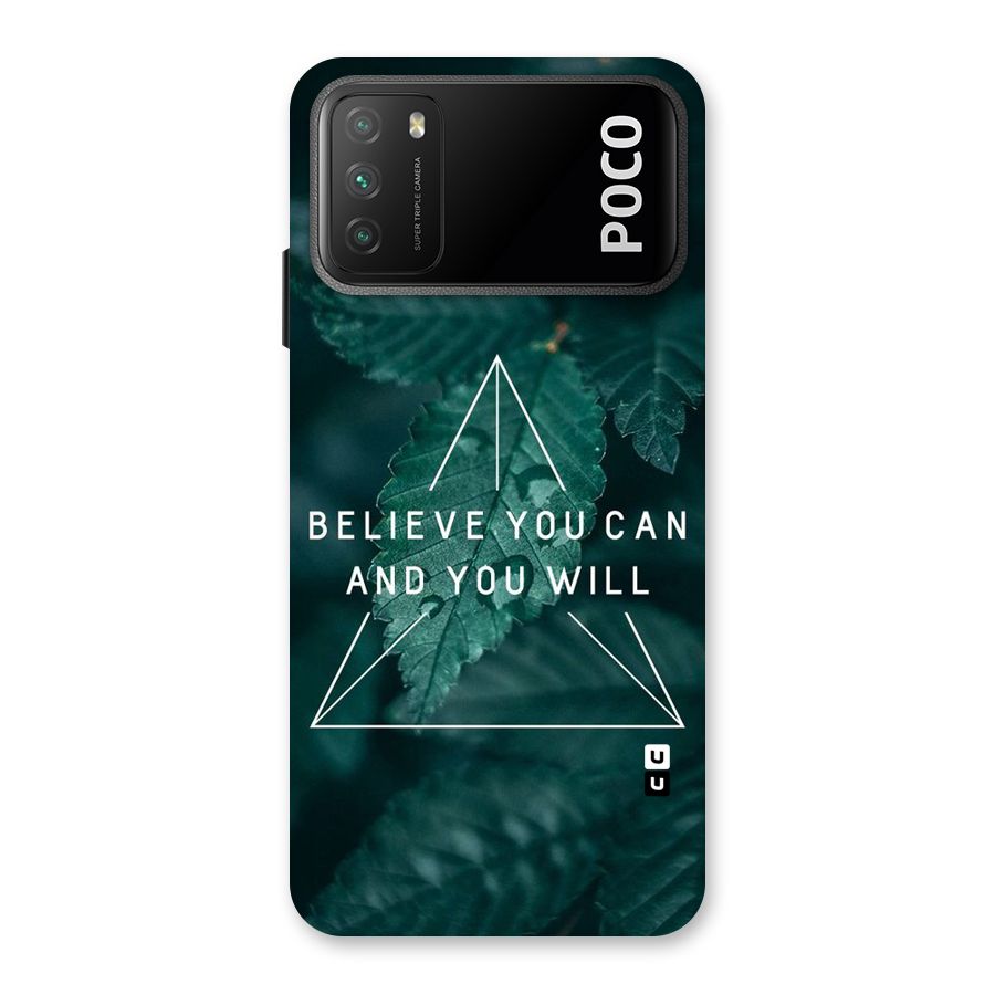 Believe You Can Motivation Back Case for Poco M3