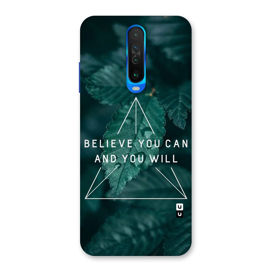 Believe You Can Motivation Back Case for Poco X2