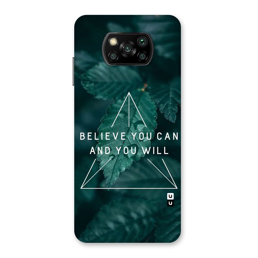 Believe You Can Motivation Back Case for Poco X3