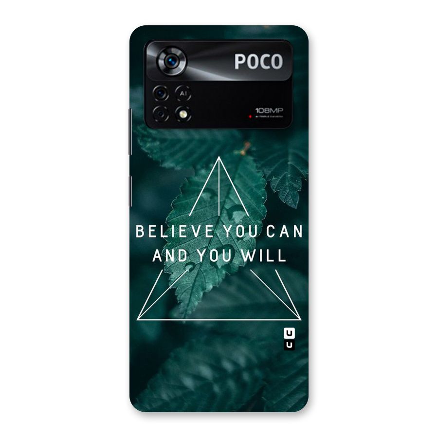 Believe You Can Motivation Back Case for Poco X4 Pro 5G