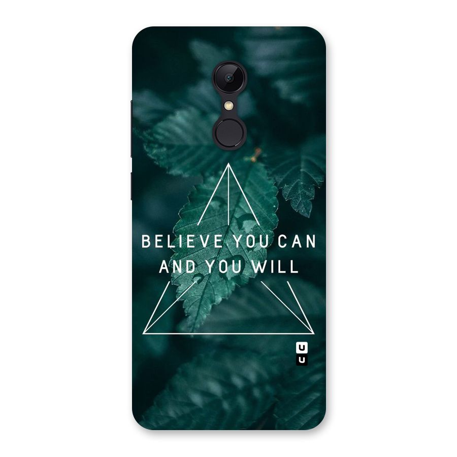 Believe You Can Motivation Back Case for Redmi 5
