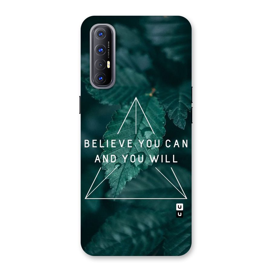 Believe You Can Motivation Back Case for Reno3 Pro