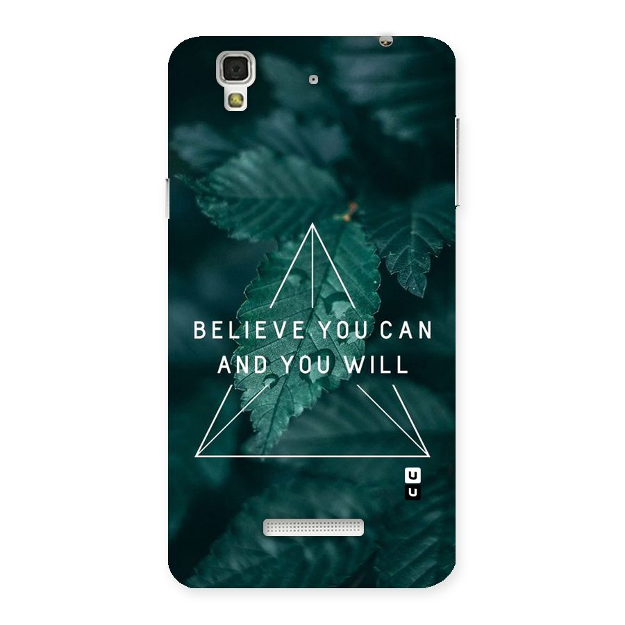 Believe You Can Motivation Back Case for Yu Yureka