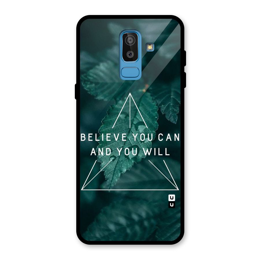 Believe You Can Motivation Glass Back Case for Galaxy J8