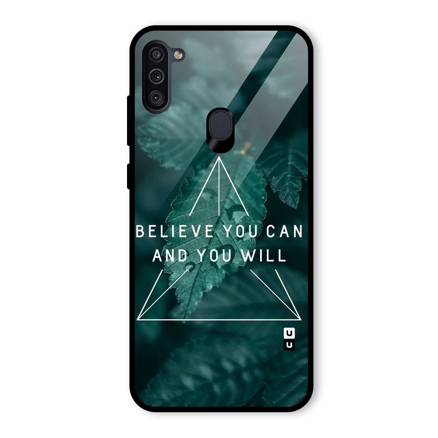 Believe You Can Motivation Glass Back Case for Galaxy M11