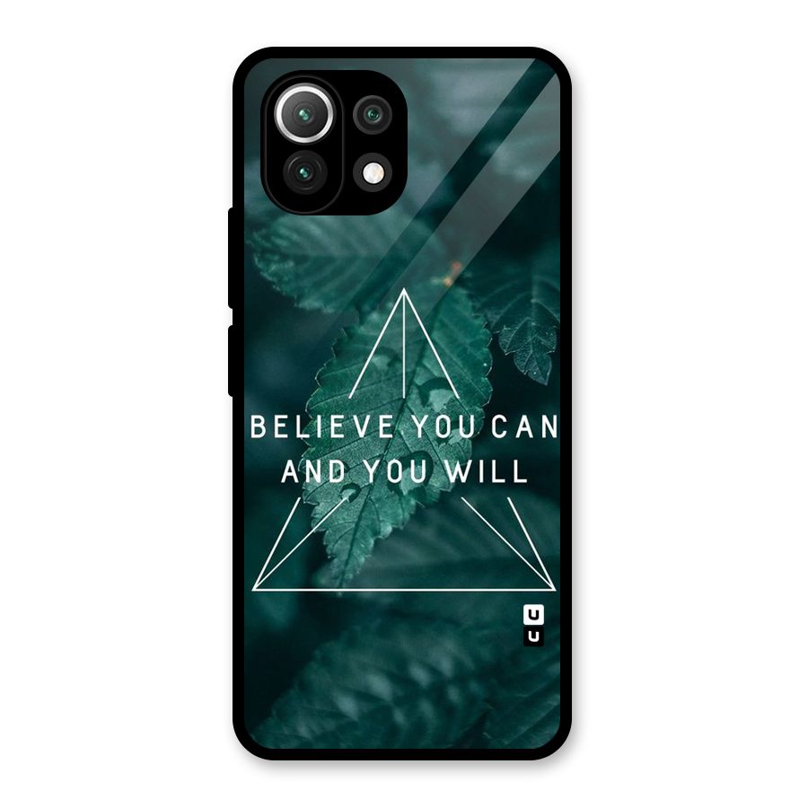 Believe You Can Motivation Glass Back Case for Mi 11 Lite NE 5G