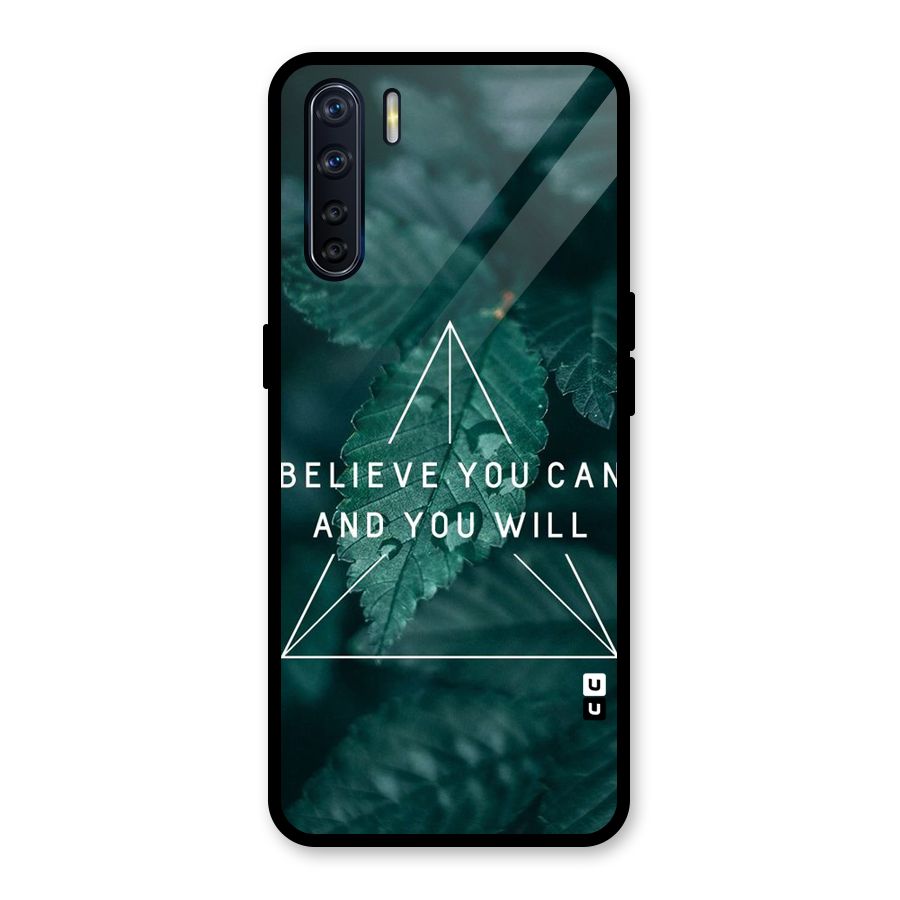 Believe You Can Motivation Glass Back Case for Oppo F15
