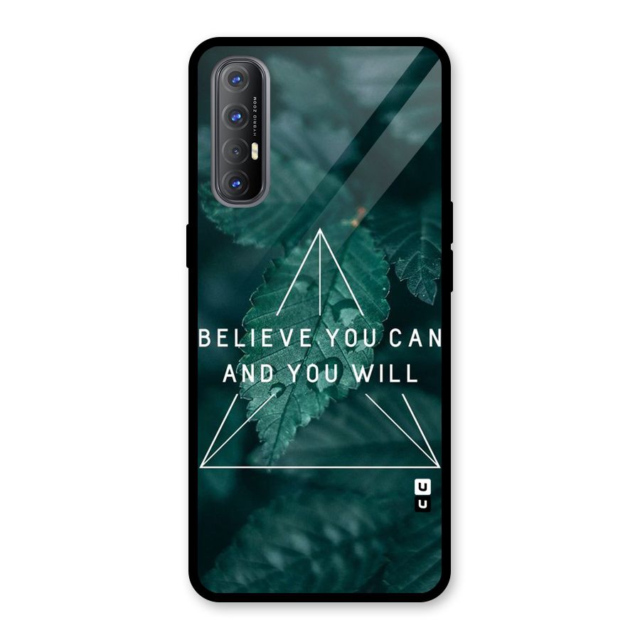 Believe You Can Motivation Glass Back Case for Oppo Reno3 Pro