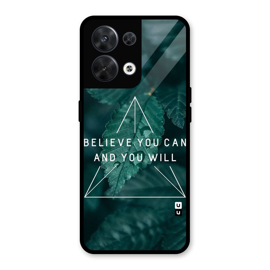 Believe You Can Motivation Glass Back Case for Oppo Reno8 5G